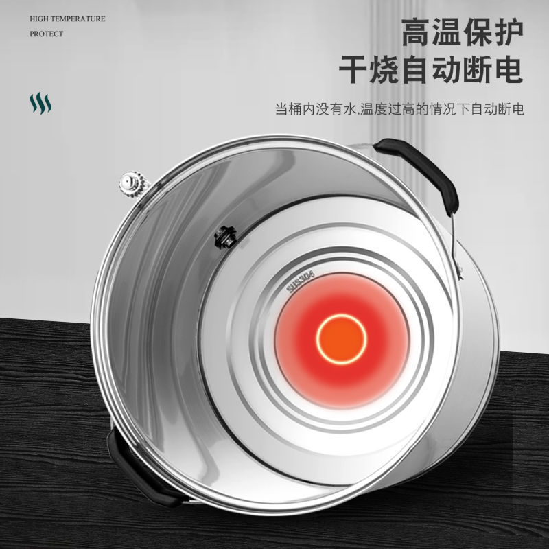 Acero inoxidable calentamiento eléctrico hervir barril de agua, barril de hervir agua eléctrica comercial, calentador de agua eléctrico anticaldado de doble capa, barril de aislamiento térmico de gran capacidad para restaurantes