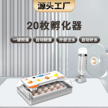 厂家直供20枚孵化器小鸡禽类鹌鹑孵蛋机照蛋观察自动翻蛋自动补水