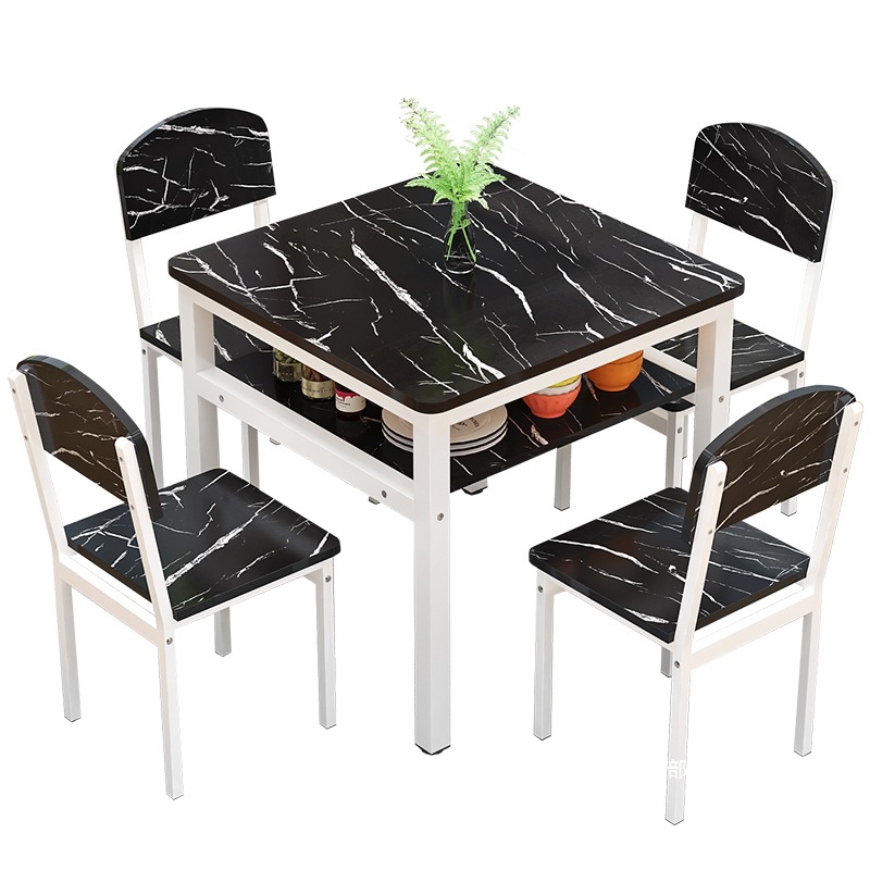 Fábrica directa simple doble mesa de comedor combinación de mesa cuadrada económica doméstica pequeña mesa de comedor de moda