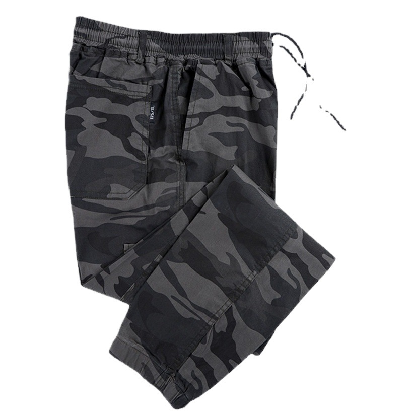 Spring Summer Autumn Stretch Camouflage Pants Men's Outdoor Casual Elastic Tight Foot Wear-resistant Dirty Resistant Work Pants for Construction Site