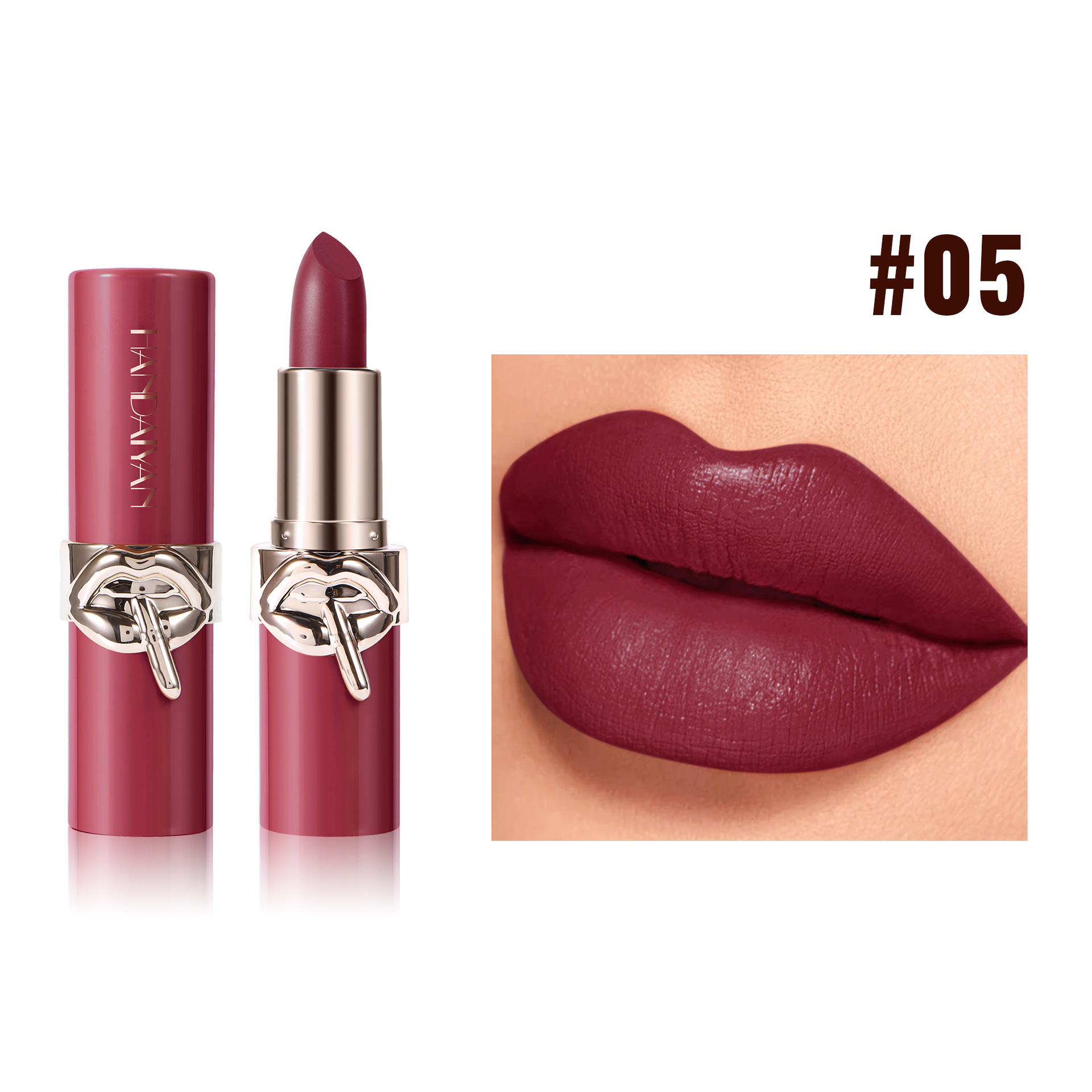 Transfronterizos mate impermeable fácil de colorear HANDAIYAN 6 colores terciopelo lápiz labial en stock suave niebla terciopelo lápiz labial