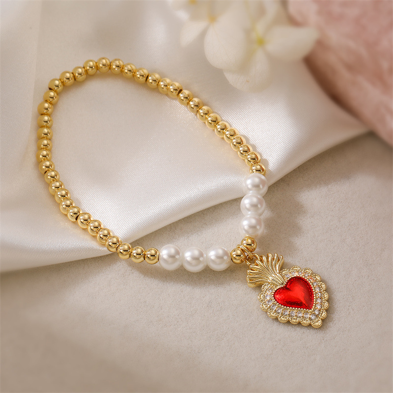25g Weight Copper Pendant Material Zircon Inlay Material Bracelets Classification Copper Chain Material 1 Piece Quantity Outdoor, Shopping Occasion Copper Material Heart Shape, Wings Pattern Unisex Gender Inlay Design Copper Lady Inlay Heart Shape Wings Zircon Bracelets 2