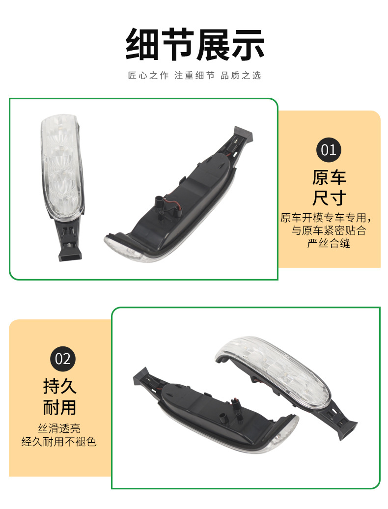 Suitable for 2002-2005 Mercedes-Benz ML-Class W163 rearview mirror turn signal light A1638200321 A1638200421