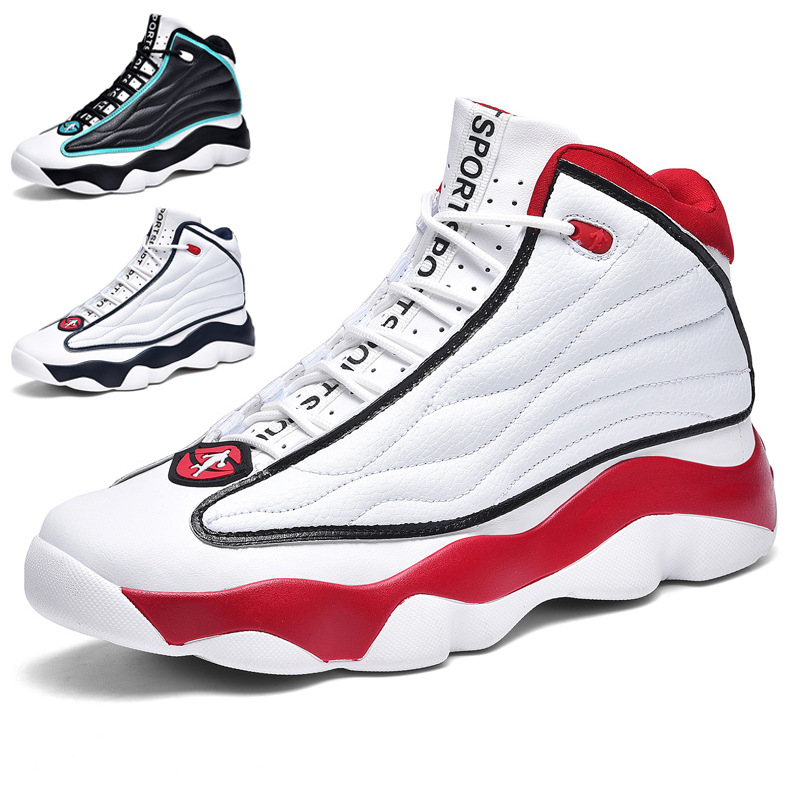 Comercio exterior transfronterizo nuevos zapatos de los hombres zapatos de baloncesto botas de combate de los hombres zapatillas de deporte deportivas altas zapatillas de moda juvenil estudiante