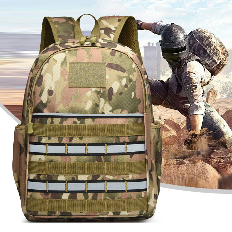 Chicken Bag, Playerunknown's Battlegrounds Three-Level Bag, Reflective Sports Bag, Backpack, Camouflage Tactical Bag, School Bag for Primary and Secondary School Students