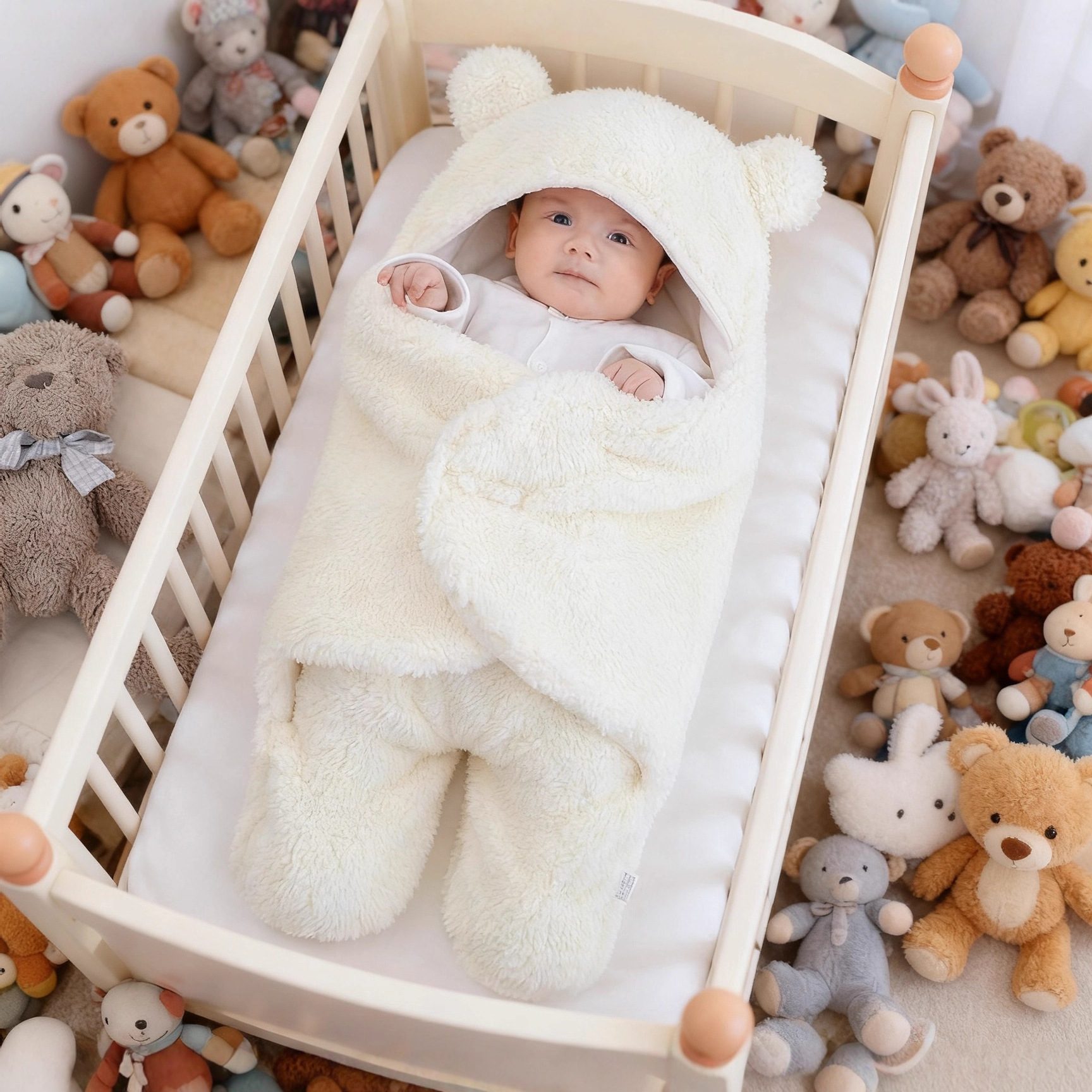 Manufacturer Baby Sleeping Bag Autumn and Winter Newborn Split-Leg Swaddle Warm Plus Velvet Quilt Split-Leg Cashmere Sleeping Bag