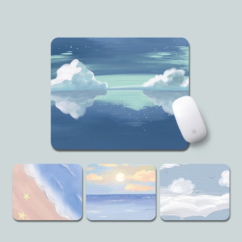 크리 에이 티브 풍경 마우스 패드 작은 귀여운 간단한 사무실 컴퓨터 데스크탑 패드 스타일 학습 책상 패드 작은