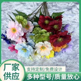新款涂层蝴蝶花 婚礼堂装饰仿真花 假花室内摆件客厅外贸批发