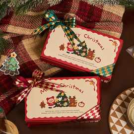 新款圣诞包装盒雪花酥曲奇糖霜饼干牛轧糖果烘焙点心巧克力礼品盒