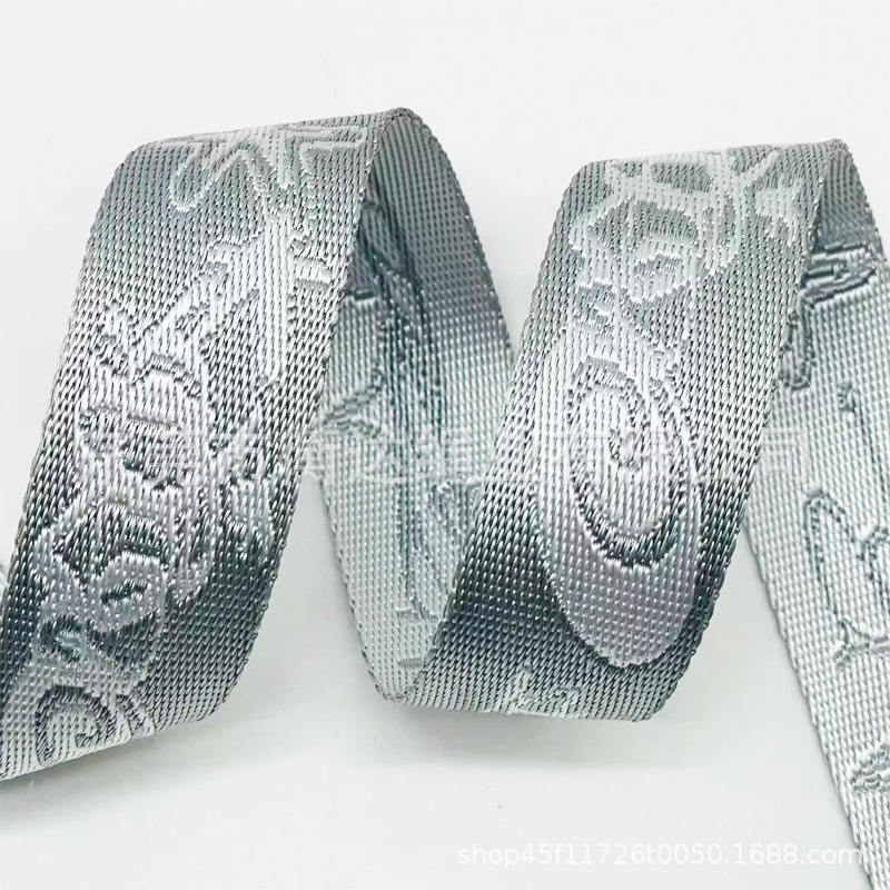 Personalizado 1 - 10cm de espesor 1mm brillante imitación de nylon jacquard cinturón bolsos zapatos sombreros teléfonos móviles correa de tela