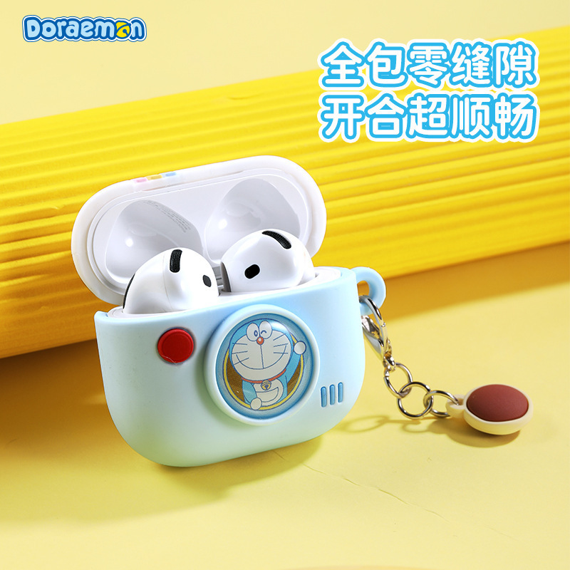哆啦A梦/蜡笔小新 适用于AirPods 4 耳机套复古相机硅胶耳机套|undefined