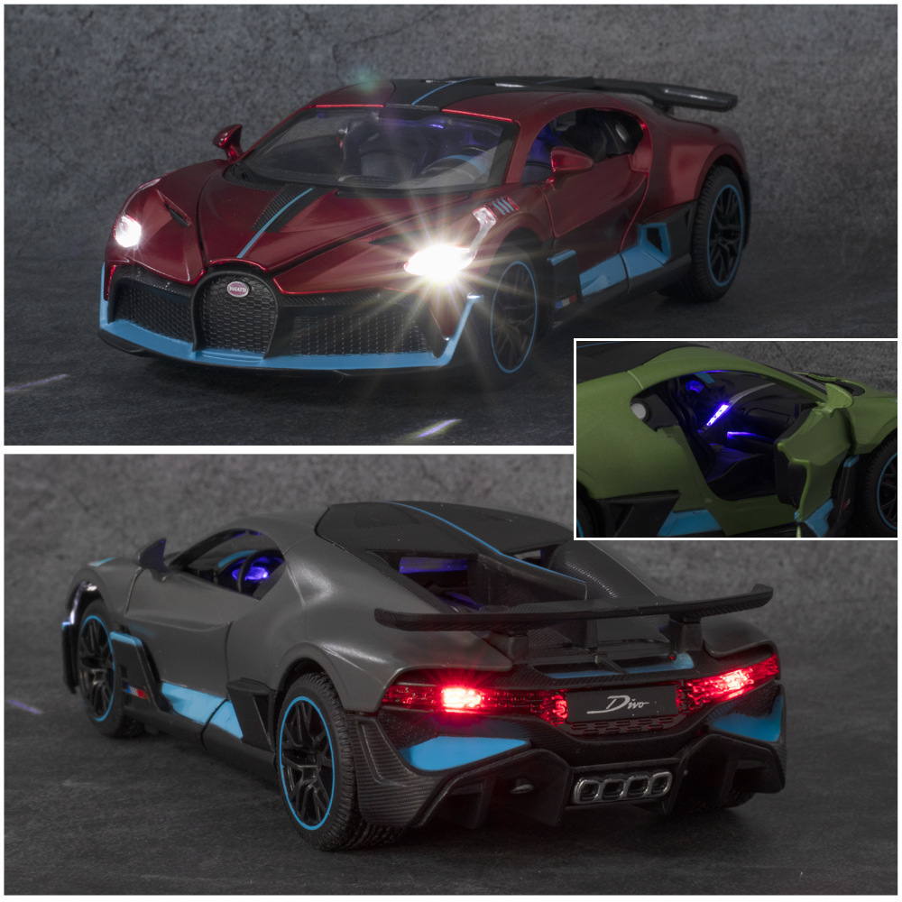 Tianying Alloy Car Model 1:32 Bujiadi DIVO Sports Car Tack Force con sonido y luz Boy Toy Car Model Adornos