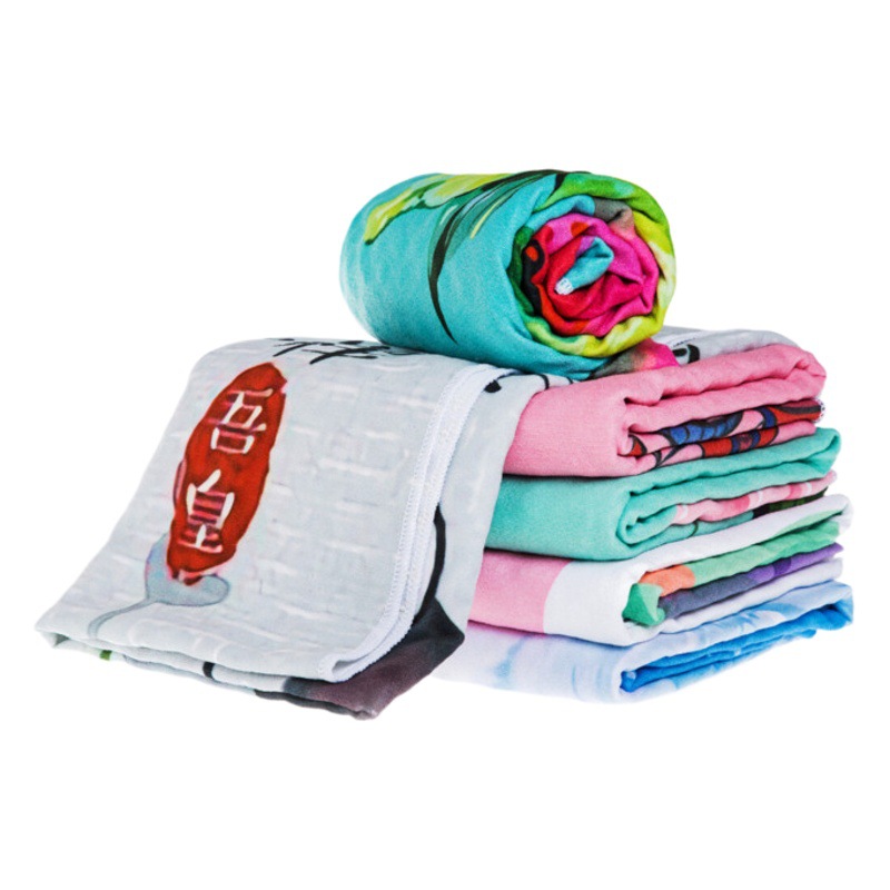 Polyester printed PVC yoga towel professional non-slip thickened sweat-absorbent Yoga Fitness mat portable rest blanket