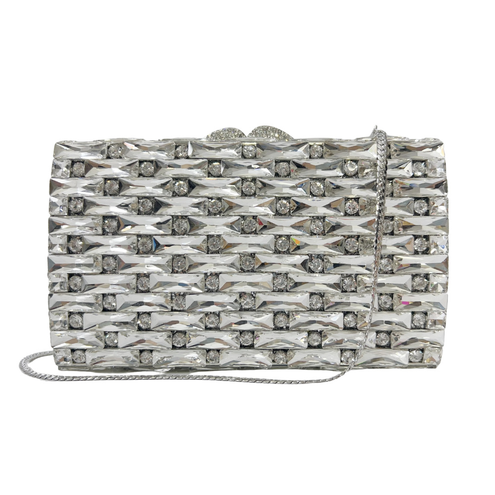 Nuevo paquete de cena con diamantes transfronterizos bolsas de diamantes perforadas bolsas de mujer bolsas de banquete de diamantes de agua de piedra bolsas de mano duras