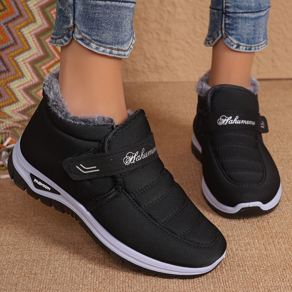 Хлопковая обувь женская зимняя новая бархатная толстая пара снежные сапоги на открытом воздухе теплые ботинки внешняя торговля женские сапоги