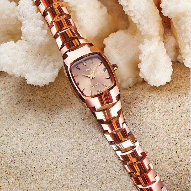 Women's Watch Women's Fully Automatic Korean Version Authentic Small Fragrance Style Simple Temperament Retro Square Dial Small and Exquisite
