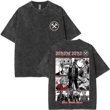 Japanese hot Anime Dorohedoro Kaiman Washed T-Shirt Unisex p