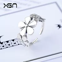 Retro one size creative ring, Korean style, silver 925 sample, flowered
