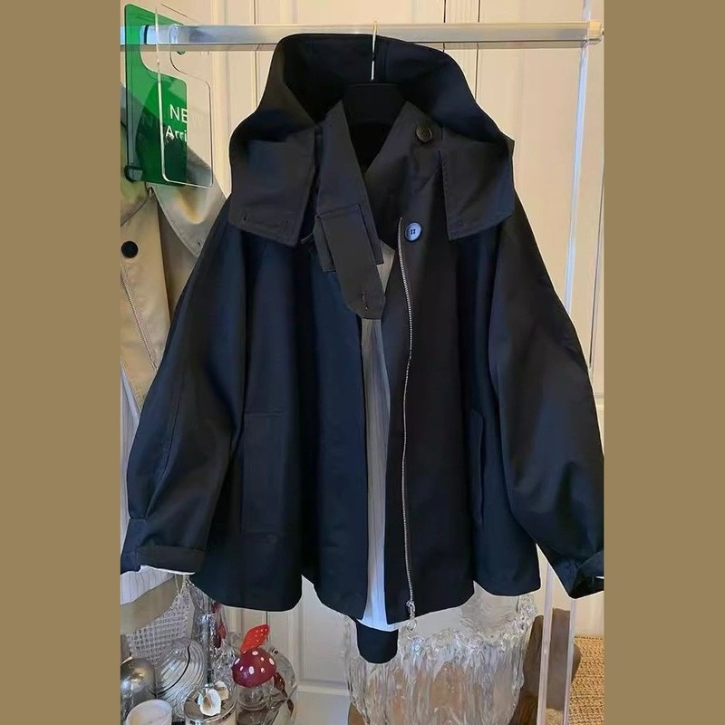 欧货中长款工装外套女春秋小个子高级感宽松冲锋衣休闲韩版夹克潮|undefined