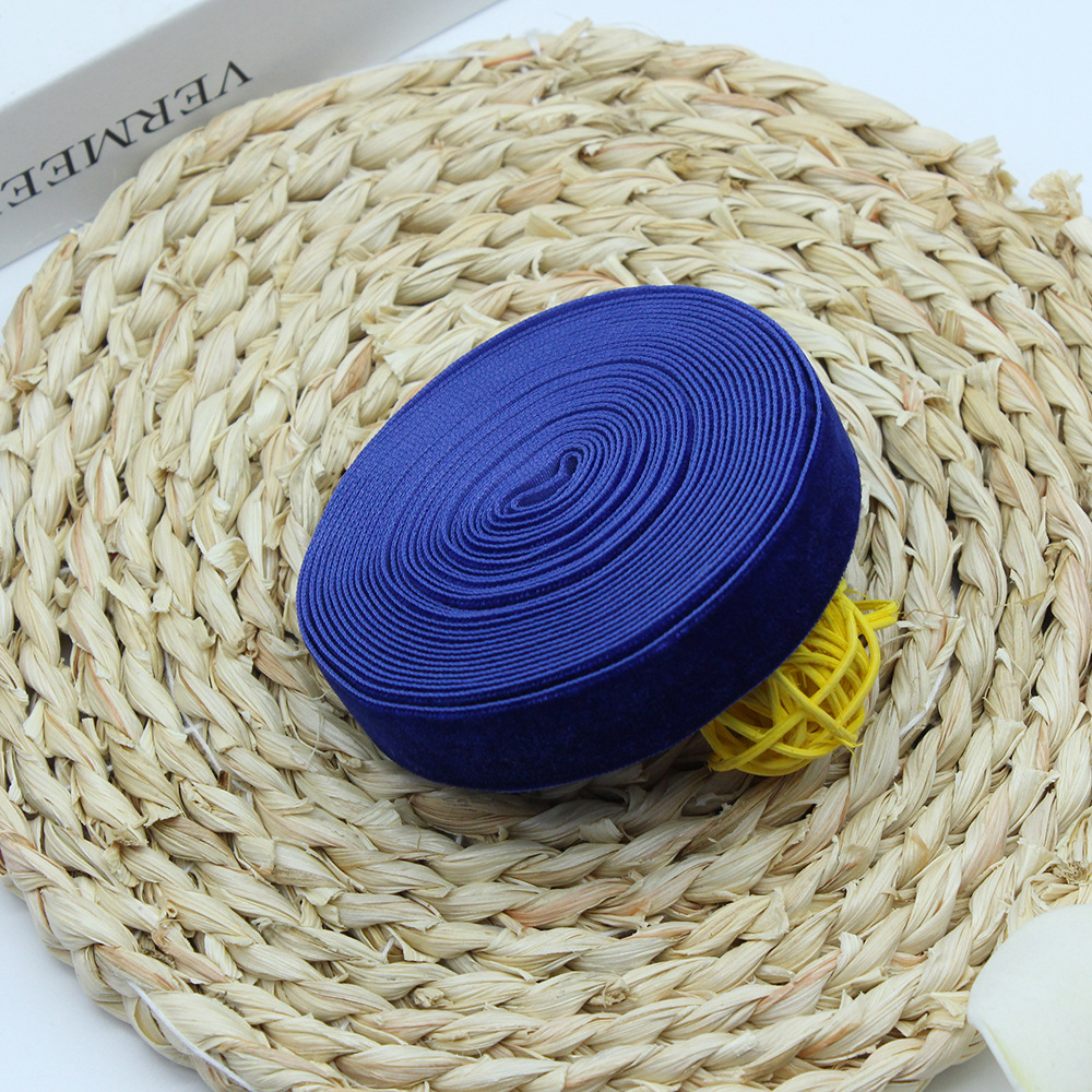 2cm unilateral banda de flocado ropa hecha a mano DIY accesorios, regalo de pastel embalaje de seda de terciopelo