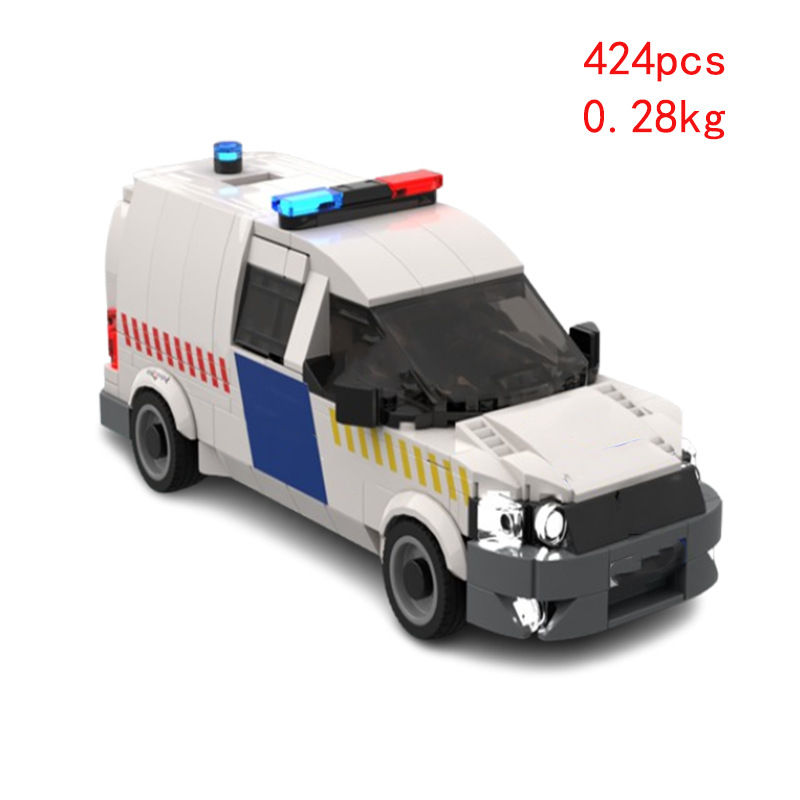 Cross-border Hot-selling In-stock MOC-86876 Police Car And Ambulance Assembly Small-piece Building Block Toy Model_voghion.com