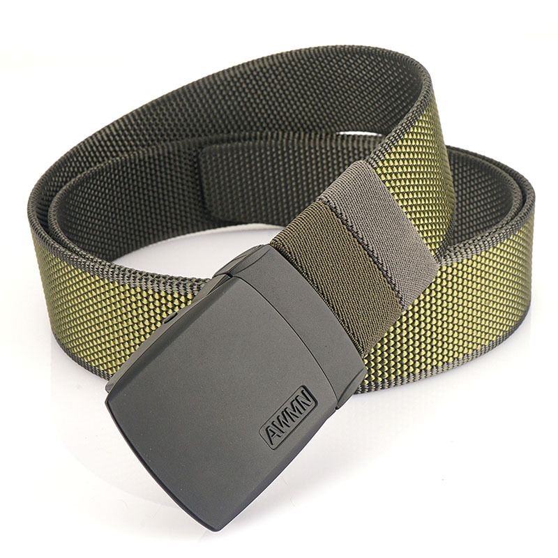 Nueva hebilla giratoria de dos colores de doble uso cinturón de nylon de lona para hombres y mujeres casual todo partido conveniente cambio pantalones cinturón