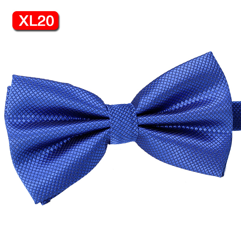 Nuevo color sólido moda simple vestido arco e-commerce fiesta boda color sólido cuadros finos pajarita pañuelo traje