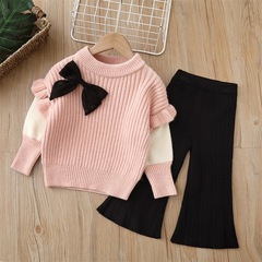 Baby Girl Knit Set Sweater 2022 Autumn/Winter New Arrival Round Neck Base Layer Top with Outerwear