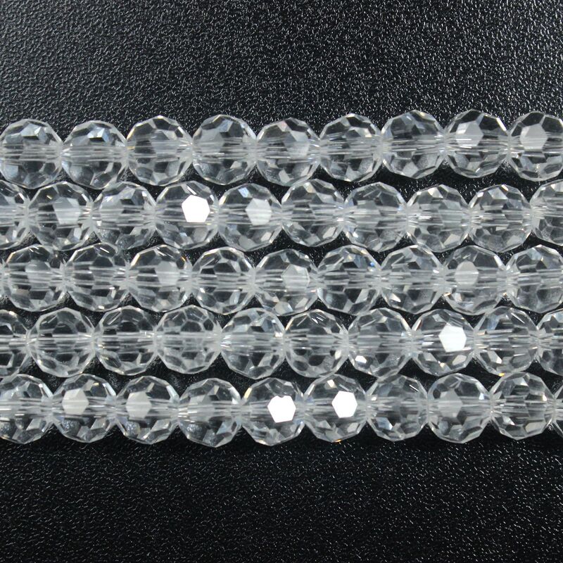 Cut hexagonal glass crystal transparent loose beads diy lighting bracelet clothing buttons curtain curtain beaded