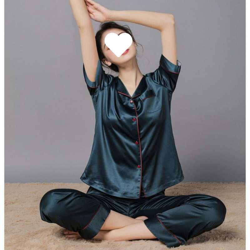 짙은 녹색 순수 반소매