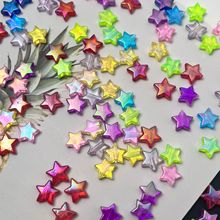 abs五角星透明亚克力散珠儿童diy手工饰品直孔材料厂家批发ab彩
