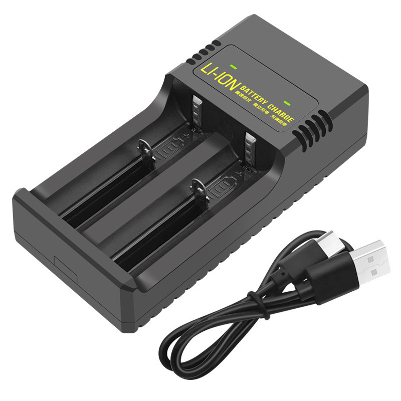 USB 充電器デュアル充電 18650 充電器スマートデュアルスロット充電 3.7V-4.2V リチウム電池充電器 26650|undefined