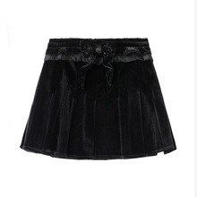 现货2025秋季新款baby同款复古丝绒蝴蝶结装饰半身裙LF25Q03SS143