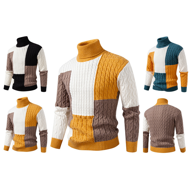 2025 Export Autumn and Winter New Men's Fashion Trendy Loose Knitwear Knitwear Men's Color Matching Casual Knitwear 2025 Export Autumn and Winter New Men's Fashion Trendy Loose Knitwear Knitwear Men's Color Matching Casual Knitwear