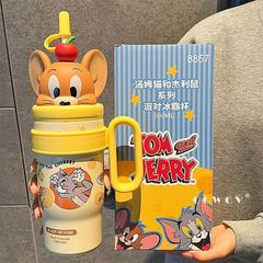 猫和老鼠联名保温杯高颜值2025新款吸管杯子大容量冰霸杯情侣水杯