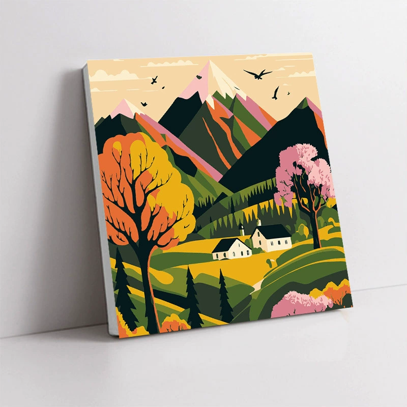 Handmade Acrylic Canvas Art Print, Square 20×20 / 30×30 cm, Sealed Backing, Giftable Designs