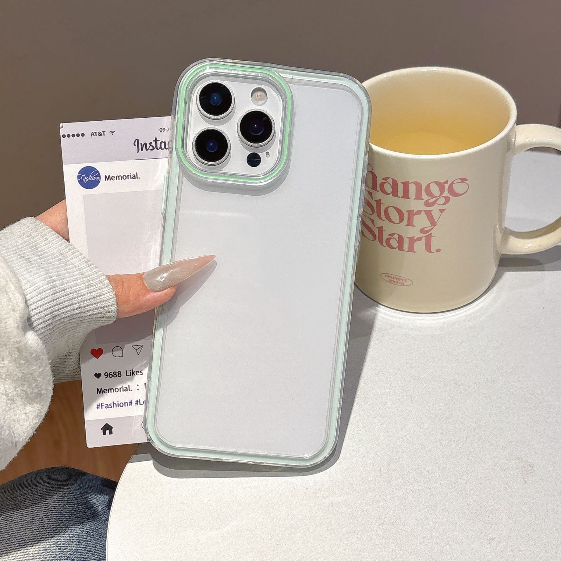 Grooved Acrylic Phone Case With Resin For Iphone 16 Pro Max_voghion.com