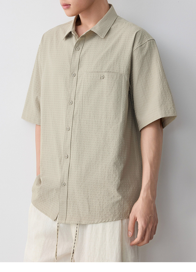 Áo sơ mi nam dài tay công sở chất liệu cotton phom thường — trắng chi tiết 26