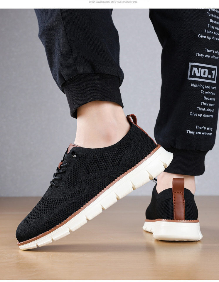 Giày thể thao nam buộc dây nhẹ thoáng khí chất liệu dệt kim size lớn — 8810 hồng, 8810 kaki, 8810 kaki đen, 8810 màu trắng chi tiết 14