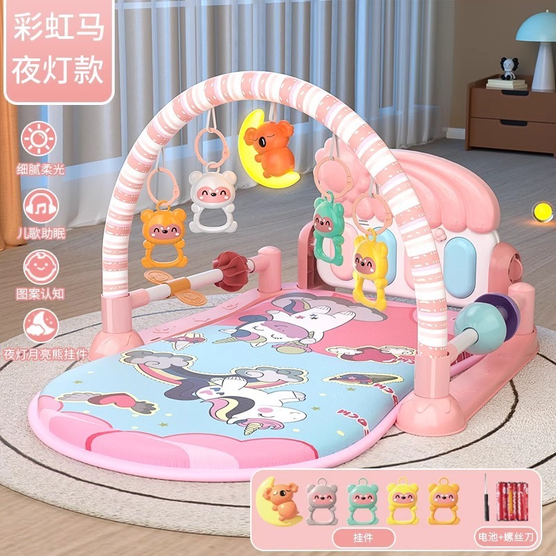 婴儿健身架音乐脚踏琴玩具0-36个月新生儿宝宝钢琴游戏垫跨境热销|undefined