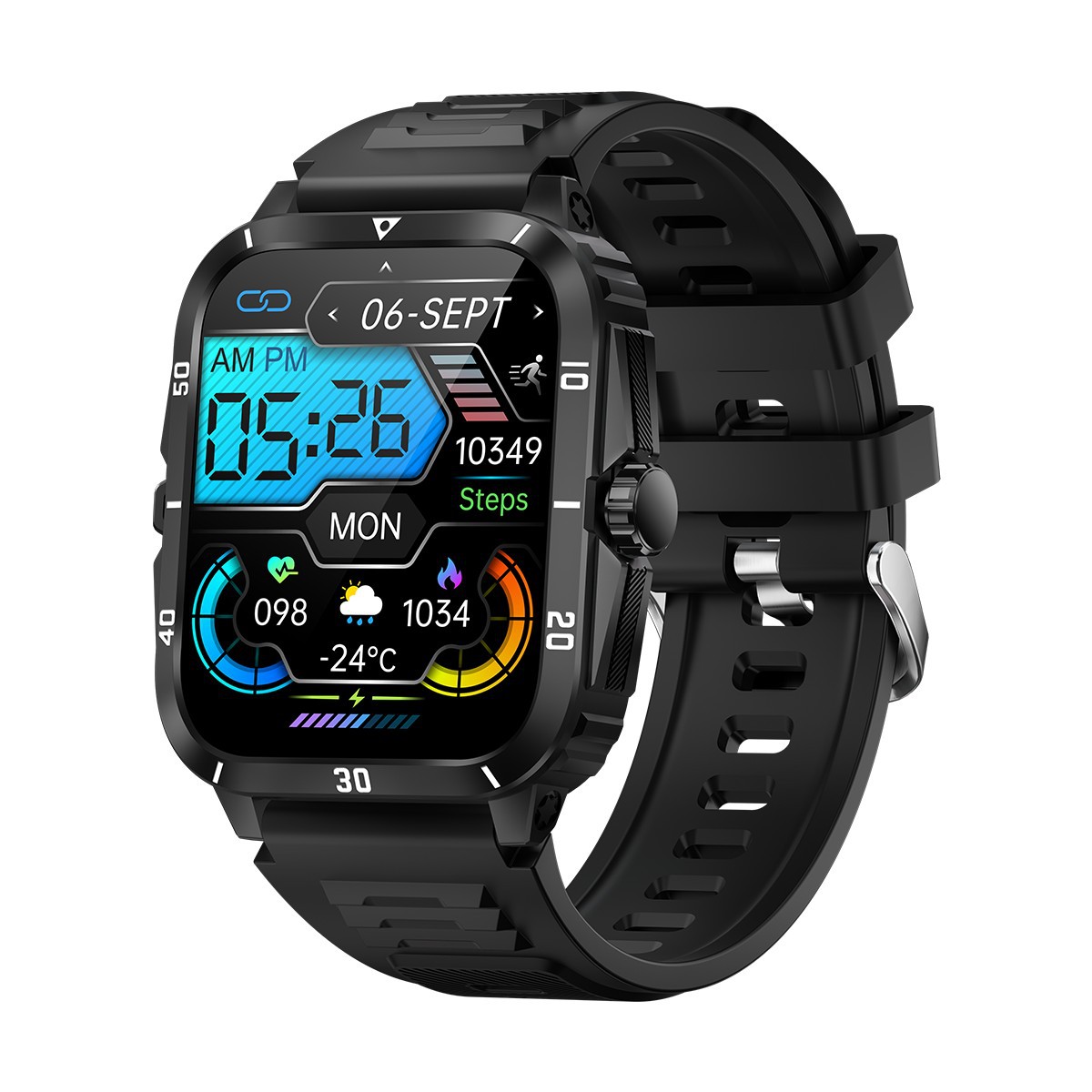 KT71 Smart (DaFit) montre de sport extérieure à trois défenses appel Bluetooth étanche à 3 mètres de profondeur_voghion.com