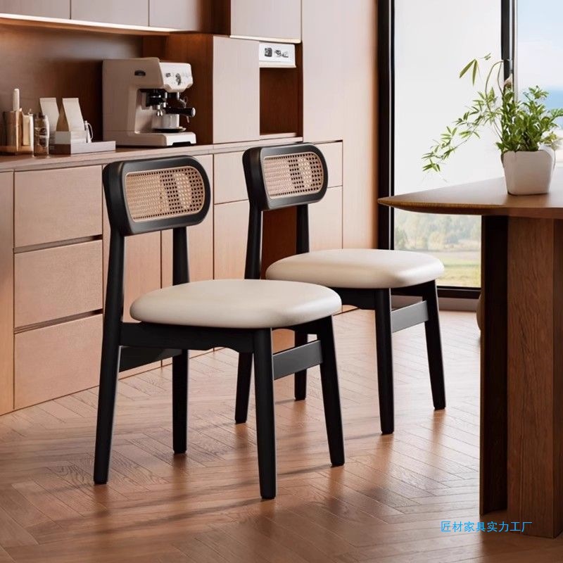 Sillas de caña estilo francés medieval sillas de comedor de madera maciza sillas de mesa de comedor casera taburetes sillas de caña maquillaje sillas de caña casuales