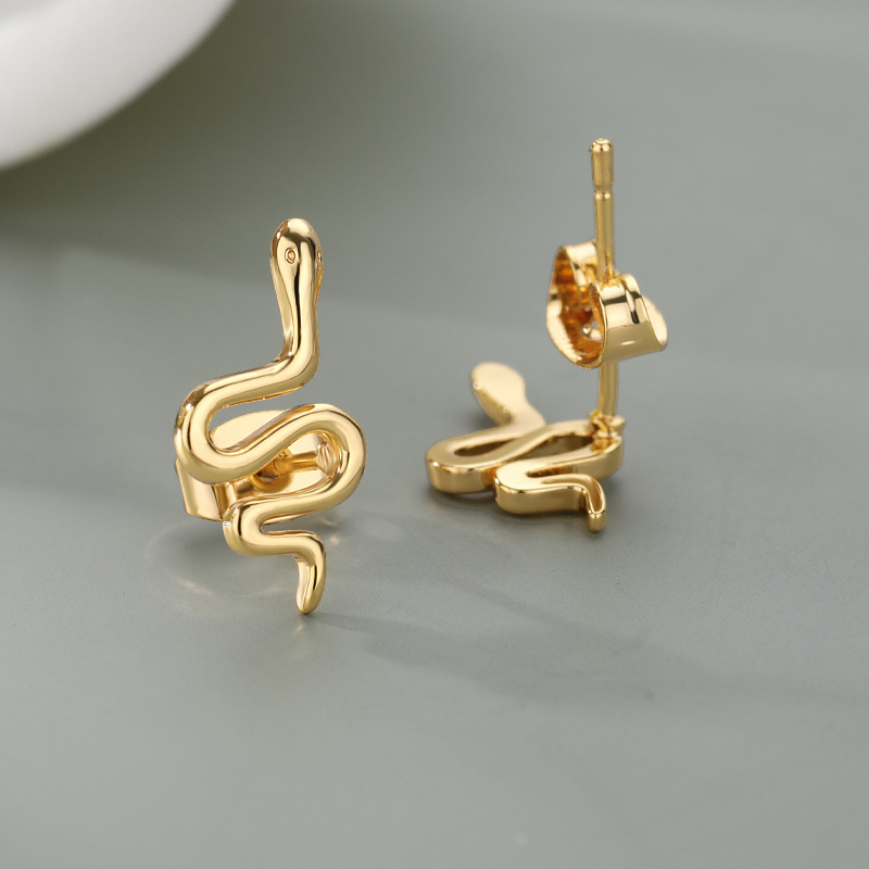 Fashion Jewelry Creative Snake-shaped Curved Snake Shaw Earrings display picture 4