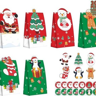 Cross-Border Special-Shaped Christmas Hand-Free Gift Candy Bag Biscuit Gift Bag Suitable for Christmas Party Supplies