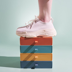 DIY桌面收納盒塑料抽屜式宿舍整理箱 收納彩色辦公室小抽屜盒批發