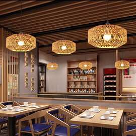 麻绳吊灯工业风铁艺餐厅酒吧烧烤店装饰店铺商用灯具吸顶灯轻奢