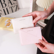 2025新款女士短款钱包韩版拼接两折拉链零钱包女时尚简约卡包钱夹