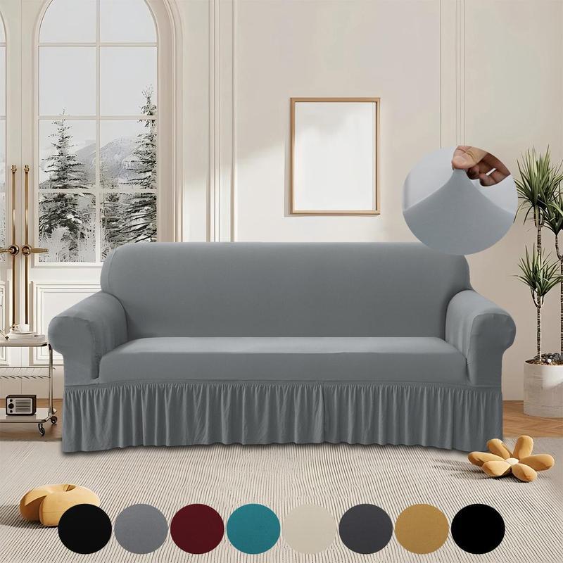 Solid Color Sofa Cover Stretch Sofa Cover 1 Count Dustproof|ms