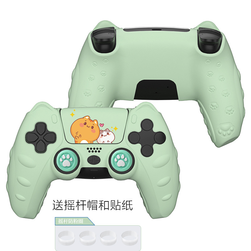 PS5 mango cubierta protectora de silicona suave y cómodo de dibujos animados lindo con tapa basculante y pegatina NS Accesorios