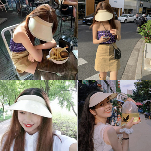 夏季新款韩版大檐UV防紫外线空顶帽户外遮阳晚晚同款防晒女太阳帽